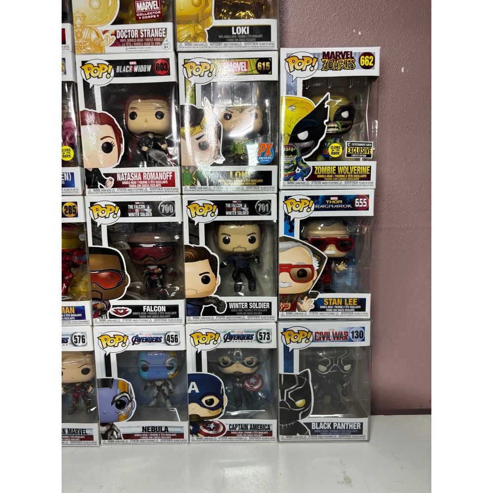 Marvel Funko Pop Lot of 19 Loki Spider-Punk Stan Lee Iron Man Black Panther MCU - Picture 4 of 5